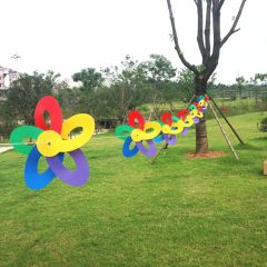 Rainbow Rotating Wind String Wind String Pinwheel Kindergarten Decoration Handmade Children's Toy Moon Bay Wind String